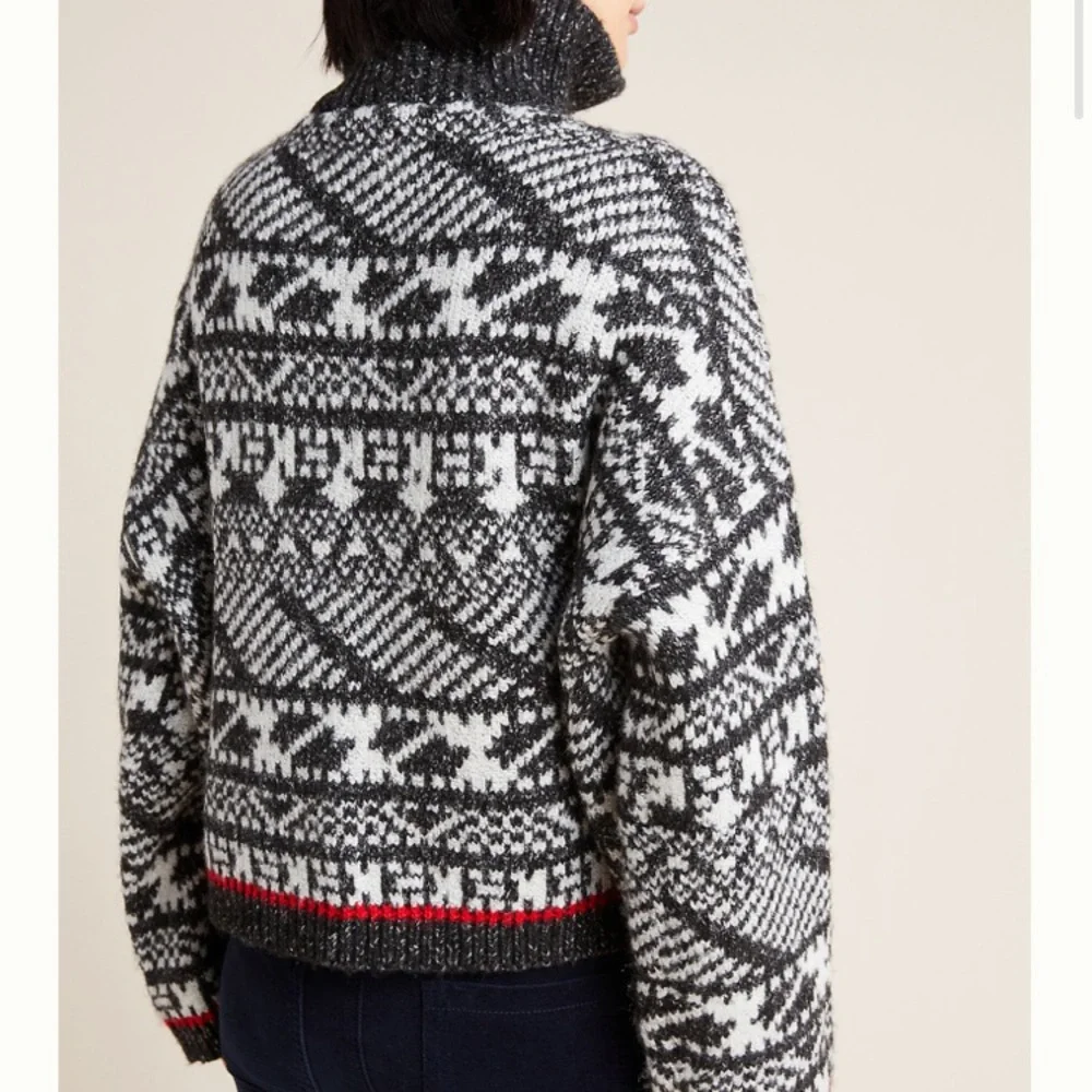 Anthropologie Rafela Half-Zip Geometric Pullover Large size - Picture 4 of 8